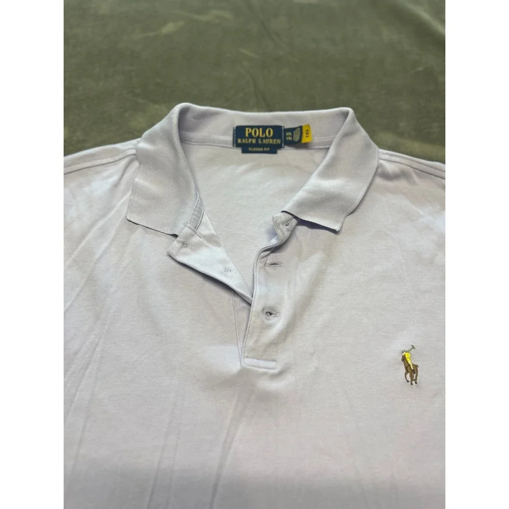 Polo‎ Ralph Lauren Classic Fit Light Purple Polo Shirt XXL Men's Casual